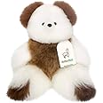 AlpacaNext Soft and Cuddly Baby Alpaca Teddy Bear - 9 inch. Premium Alpaca Stuffed Animal Handmade on Genuine Alpaka Fur. Cute Bear (9 inches, White & Brown)