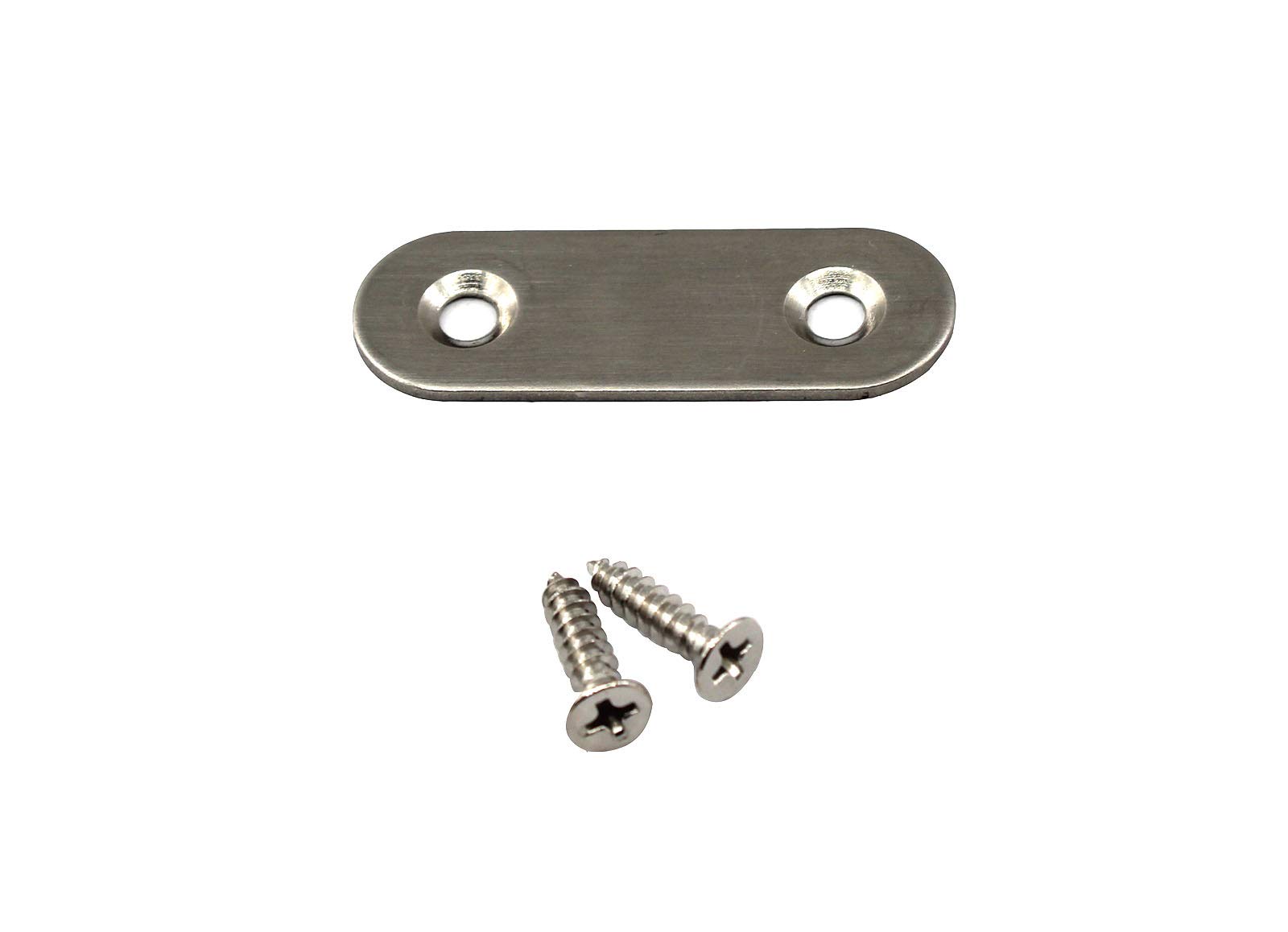 Stainless Steel Corner Bracket Flat Straight Plate Joint Connector Pack of 20 pcs with Necessary Screws Size 47 x 16mm