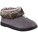 Women's Cozy Memory Foam Slippers Fluffy Micro Suede Faux Fur Fleece Lined House Shoes with Non Skid Indoor Outdoor Sole (Medium / 8 B(M) US, Gray)