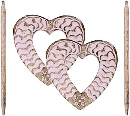 Decorative Wooden Curtain Tiebacks Set of 2 Window Treatment Holdbacks Drape Binds Hand Carved with White Distressed Finish Shabby Chic Home Decor (Design 4)