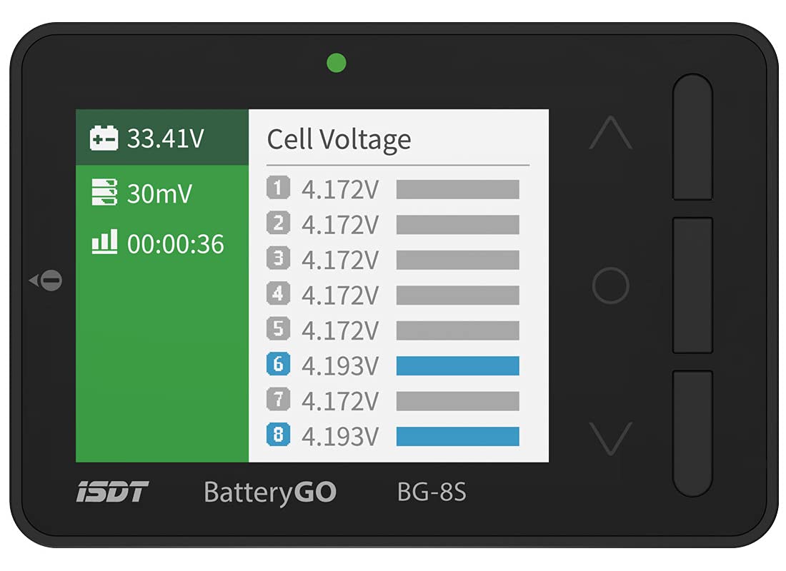 Photo 1 of ISDT BG-8S BattGo Battery Meter, LCD Display Digital Battery Capacity Checker and Balancer for NiMH, LiPo, Li-ion, NiCd