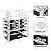 SONGMICS Makeup Organizer 3 Pieces Set Cosmetic Storage Jewelry Display Case 8 Drawers Clear UJMU08T