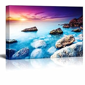 Canvas Prints Wall Art - Majestic Summer Sunset Over The Sea. Dramatic Sky. Crimea, Ukraine, Europe - 12" x 18"