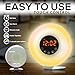 Sunrise Alarm Clock, Wake Up Light with 6 Nature Sounds, FM Radio, 6 Color Light Alarm for Bedrooms & Bedside Sunlight Simulation - Digital Clock, LED, Snooze & Intuitive Touch Control by BrookRunner