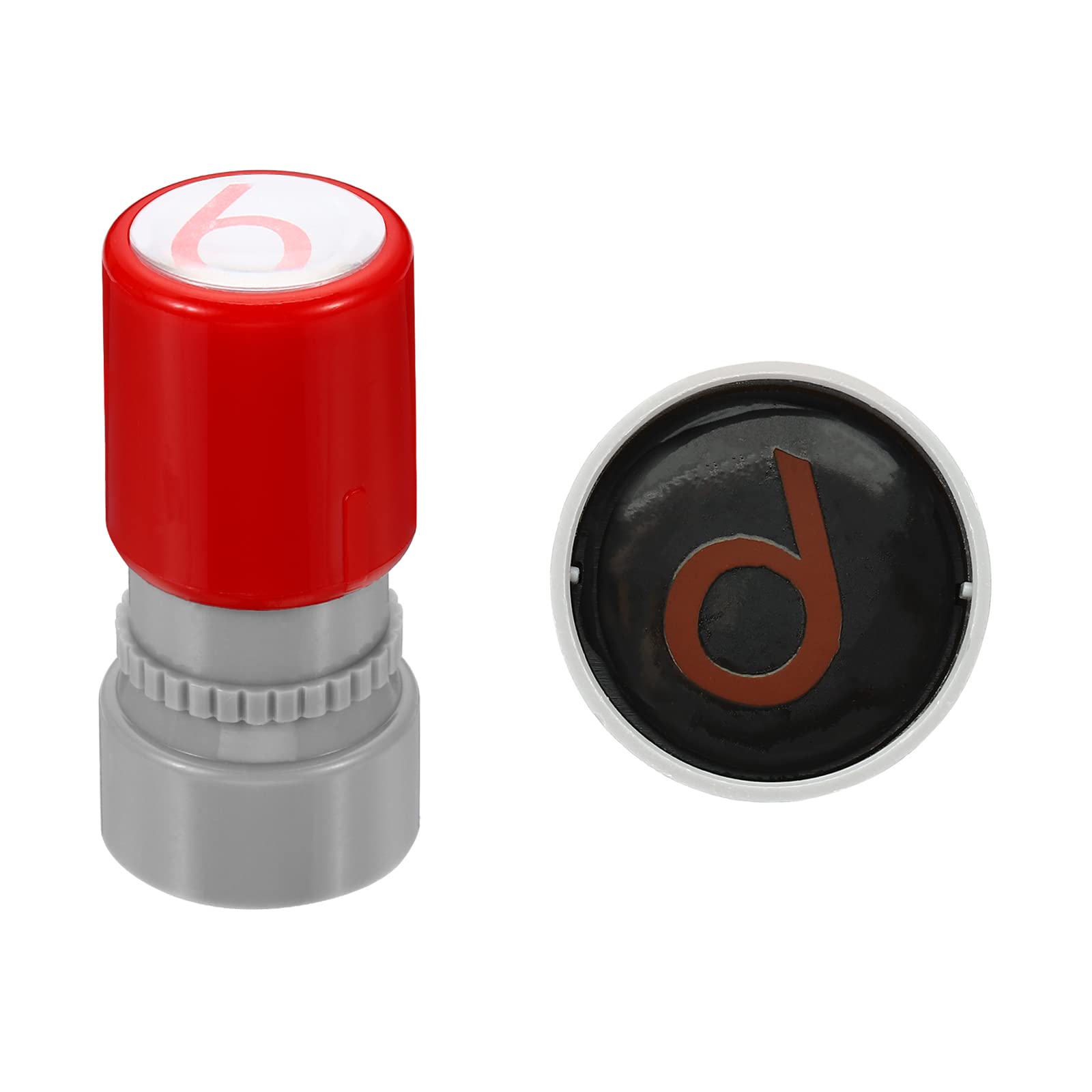 YOKIVE Number Stamp, Character Stamper with Ink Decorate Postcards, Great for Classroom, Festivals (Red, Number 6)