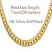 U7 28 Inches Snake Chain For Men 18K Gold Plated Hip Hop Style Men Necklace