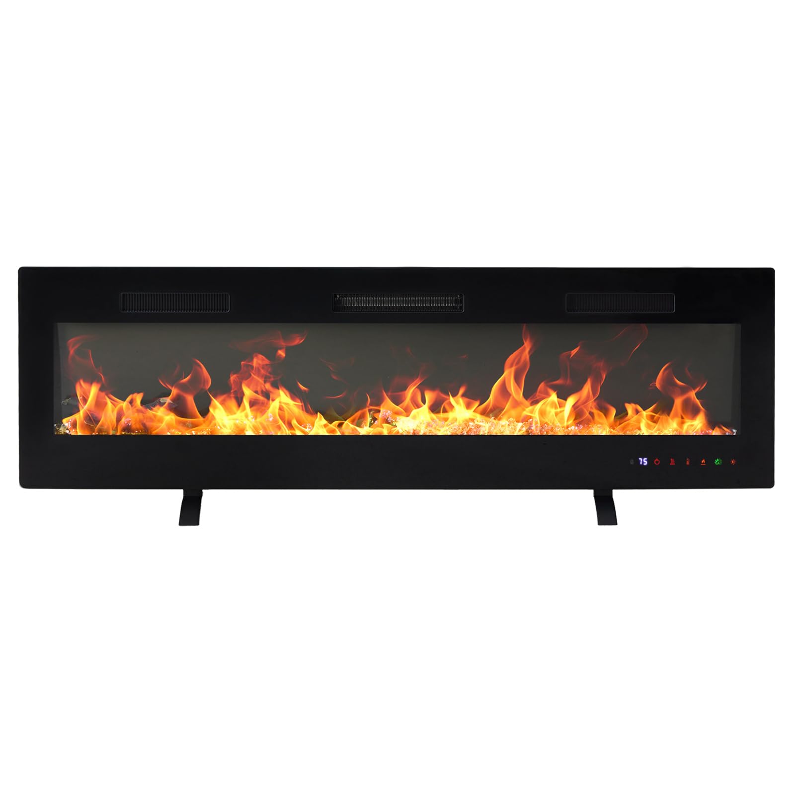 Photo 1 of  ***********FINAL SALE- NO RETURNS**********DUMOS 60" Freestanding Electric Fireplace, 1500W/750W Wall Mounted or Recessed Insert Fireplaces Heater with Remote Control,13 Adjustable Flame Color, 12H Timer, Touch Screen?Inky