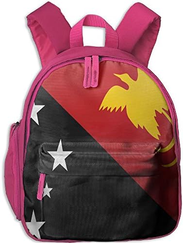Flag Of Papua New Guinea Printed Oxford School Bag Children Double Zipper Closure Travel With Front Pockets