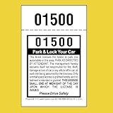 2 Part Valet Parking Tickets, (2,000 Pack) Self