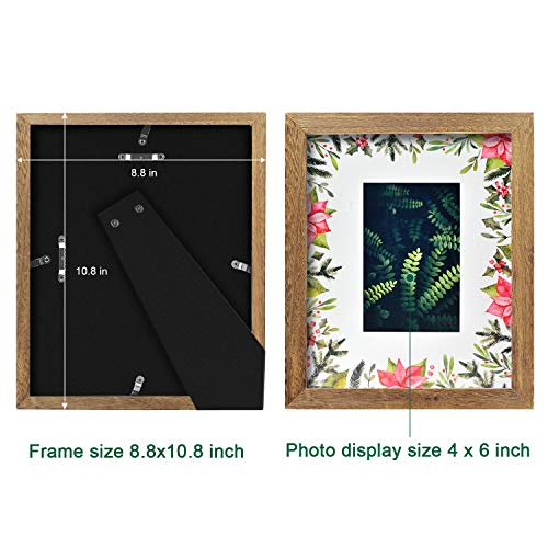Emfogo 8x10 Picture Frames Display 4x6 Photo with Mat Made of Solid Wood for Table Top Display and Wall Mounting Photo Frame Pack of 2…