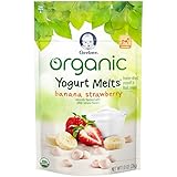 Gerber Organic Yogurt Melts Fruit Snacks, Banana and Strawberry, 1 Oz