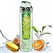 STRONG Tritan Sport Fruit Infuser Water Bottle(3 Color Option) 27oz - BPA Free (Green)
