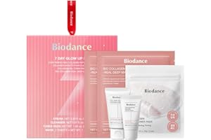 BIODANCE 7 Day Glow Up Kit: Holiday Collagen Gift Set for Glass-Skin, Christmas Gift, Stocking Stuffers for teen girls, Korean Skincare with Mask to Foam Cleanser, Toner Pads, Moisturizer, Gel Masks