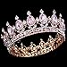 Stuff Crystal Crown Bridal Tiaras Prom Party Wedding Bridesmaid Hair Piece with Bobby Pins (Gold/Pink)