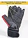 Weightlifting Black & Red Leather Gloves (L)