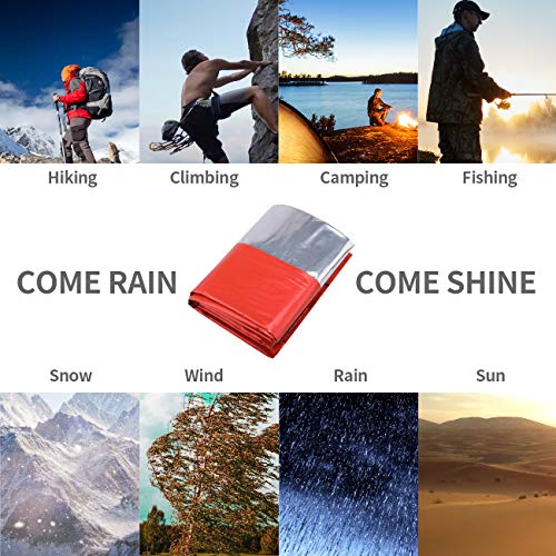 UTOOL PE Emergency Blanket 4 Pack, Thermal Reflective Survival Outdoor Emergency Blanket with Water Proof, Light Weighted, 90% Heat Retention Features, More Durable & No Noise Like Mylar