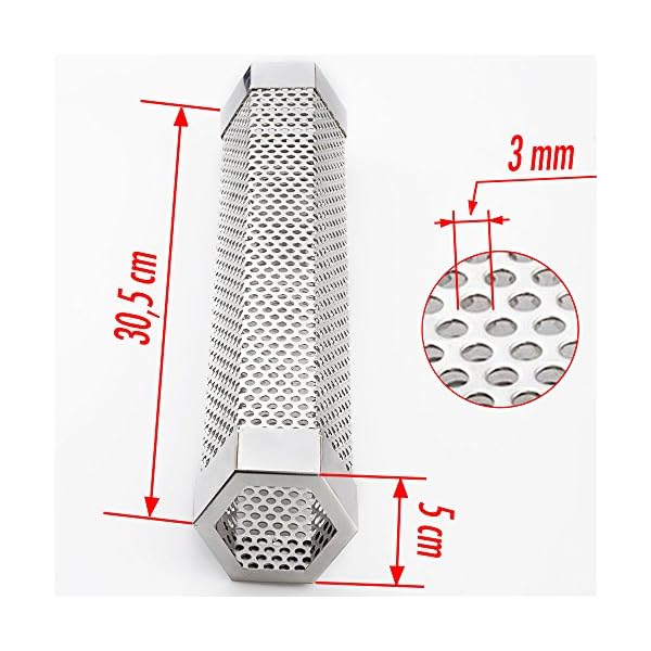 Pellet-Smoker-Tube-12-Perforated-Stainless-Steel-BBQ-Smoke-Generator-Add-Smoke-Flavor-to-All-Grilled-Foods-Easily-and-Safely