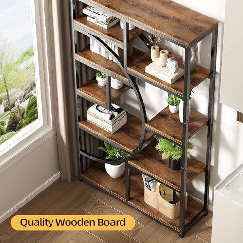 MXDESIKU Librero Organizador Minimalista,175 cm Estante de Libros de 8 Niveles,Muebles de Madera,Mueble para Oficina,Dormitorio,Sala de Estar,Invernadero,Cocina