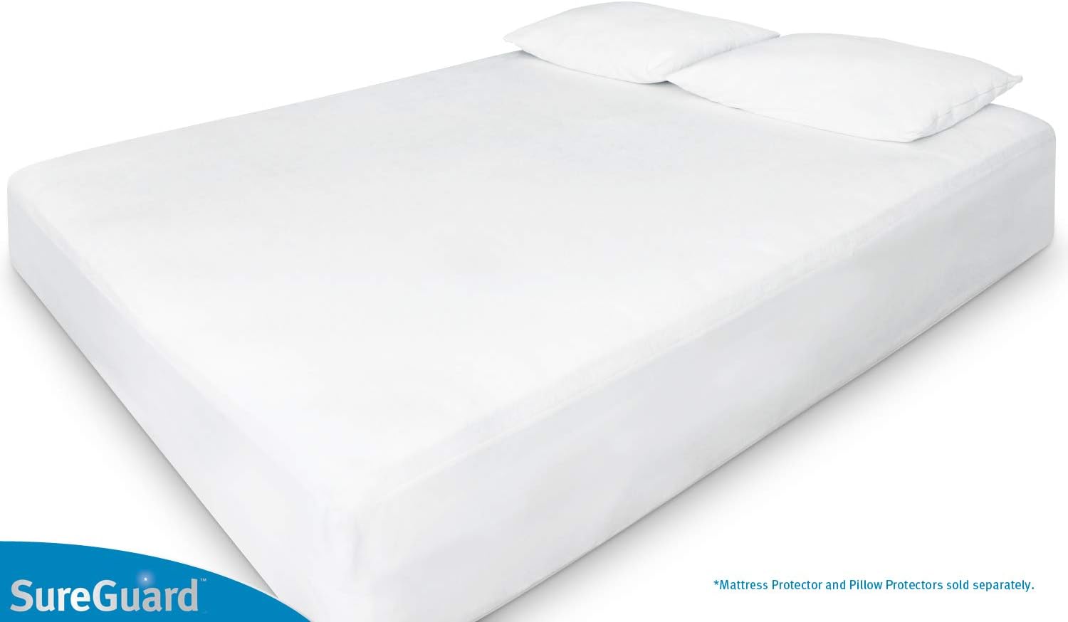 SureGuard Queen Size Mattress Protector - 100% Waterproof, Hypoallergenic - Premium Fitted Cotton Terry Cover: Home & Kitchen