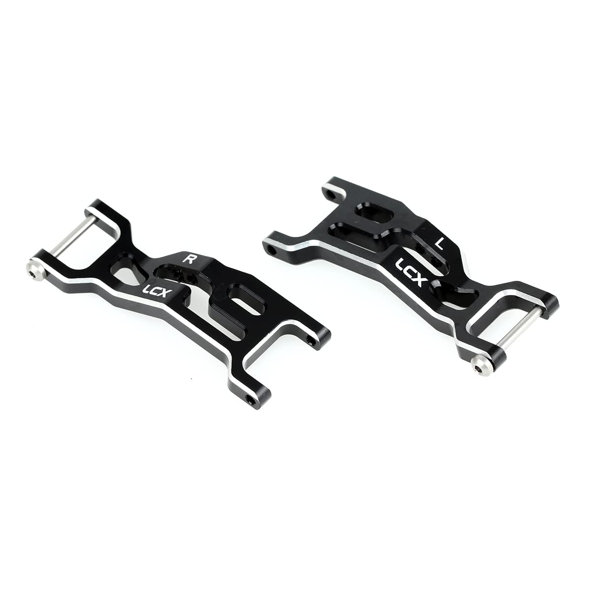 LCX Racing RC Car CNC Machined Aluminum Heavy Duty Front Suspension Arm Set for LOSI 1/16 Mini-B Buggy 1/18 Mini-T 2.0 Stadium Truck, Upgrades Parts Accessories (Front Arm Set)