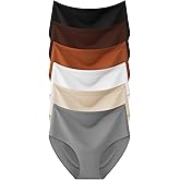 Sazoox Womens Seamless Underwear High Waisted Full Coverage Briefs No Show Soft Breathable Panties 6 Pack