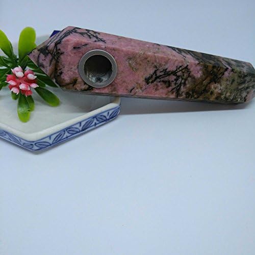 Pink Peach Blossoms Natural Crystal Quartz Point Wand Gemstone Healing 3PCS Metal Filters about 3.8-4.3 inches