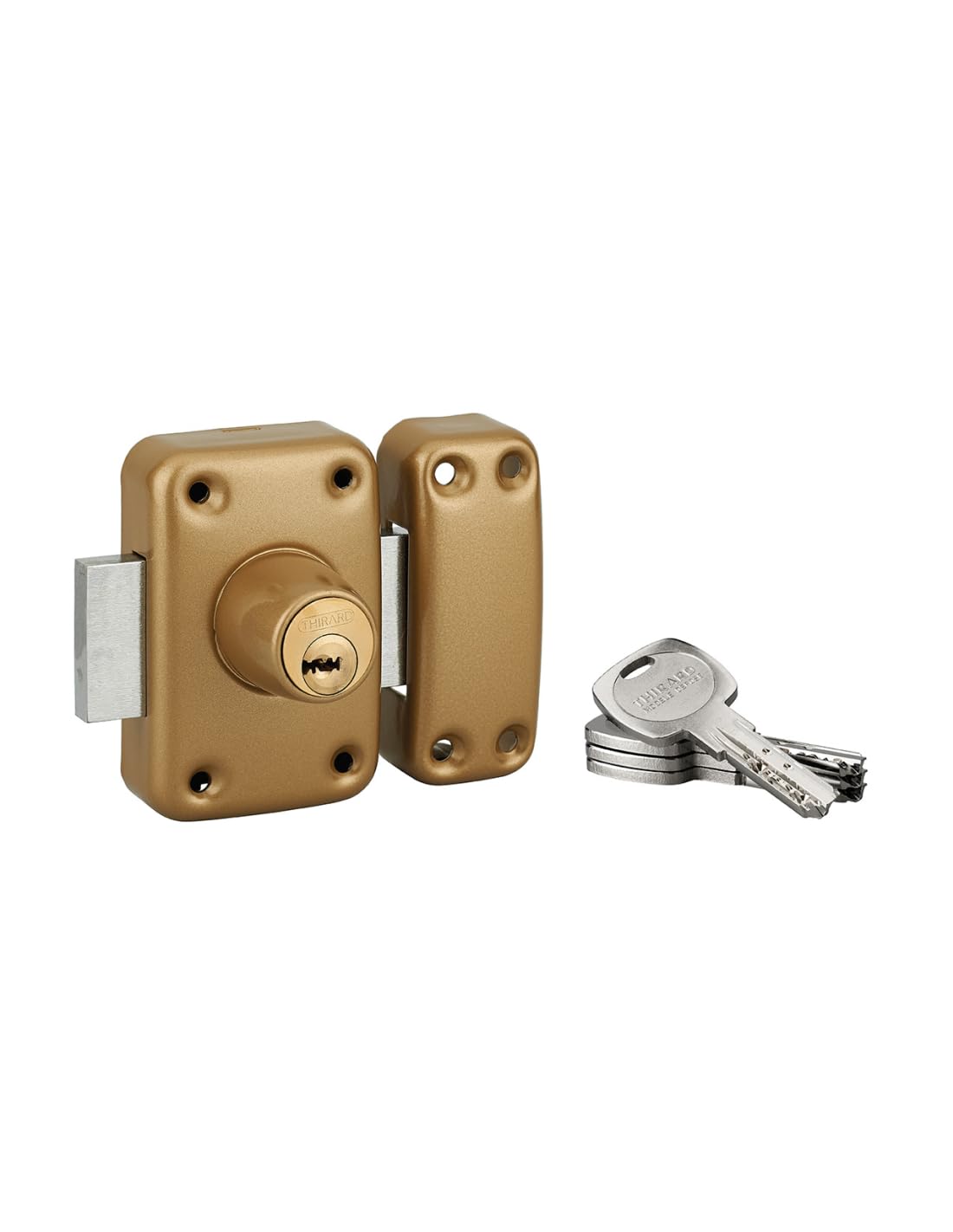 THIRARD 7620 VERROUS Glass Entry Door Locks, Gold, 40 mm