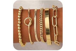 Coshilta Gold Bracelets for women 14K Gold Bangle Bracelet Stack - Adjustable Waterproof Trendy Bracelets Gold Filled Stacks Bangles Link Chain Gold Bracelet Non Tarnish for Women Jewelry Gifts