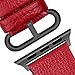 Fullmosa Leather Bands Compatible with Apple Watch Band 49mm 46mm 45mm 44mm 42mm for Men Women, Top Grain Genuine Leather Strap for iWatch Ultra 2/Ultra/10/9/8/7/6/5/4/3/2/1/SE2/SE, Red/Smoky Grey