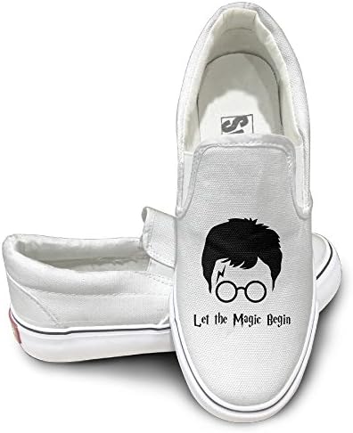 GD Harry Potter Magic Oxford Unisex Flat Canvas Shoes Sneaker 43 White