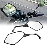 Atpmtas® Pair of Black Motorcycle Rear View Mirrors with 10mm 8mm Clockwise Threaded Mounting Bolt