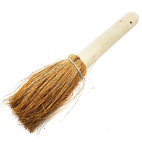 Buorsa 3 PCS Kitchen Natural Coconut Palm Brush Cleaning Brush Cleaning Whisk With Wooden Handles - Thumbnail 3