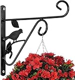 Hanging Plants Bracket 10in Wall Planter Hook Flower Pot Bird Feeder Wind Chime Lanterns Hanger Patio Lawn Garden for Shelf Shelves Fence Screw Mount against Door Arm Hardware