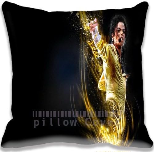 music Michael Jackson Gold Custome Cushion Cover Home Decorative Throw Pillow Case Cotton and Polyester Pillow Sham for Sofa Bed