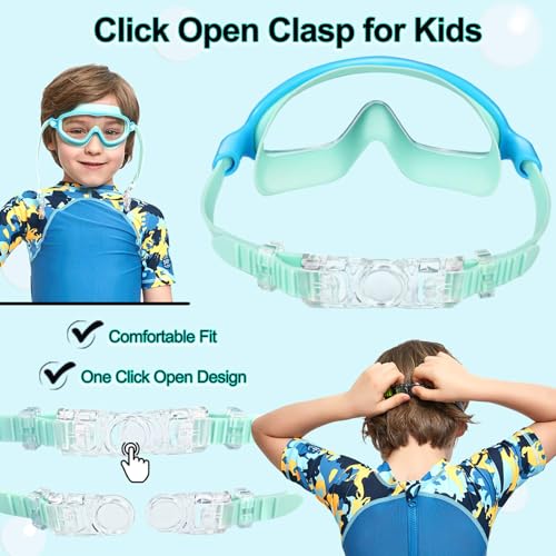 Kids Swim Goggles 2 Pack Pool Goggles Anti-Fog Anti-UV Wide View No Leaking Swimming Goggles for Children 3-14