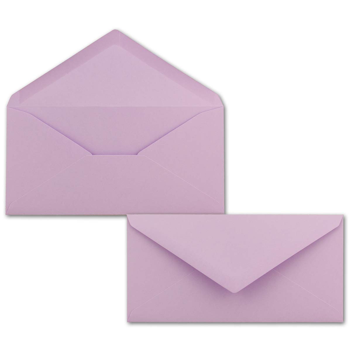 Gummed Envelopes | DL Format 110 x 220 mm | Completely Coloured Paper | Postal Envelopes Without Window | Ideal for Christmas, Greeting and Invitation Cards | FarbenFroh Series 100 Umschläge Purple — image 1