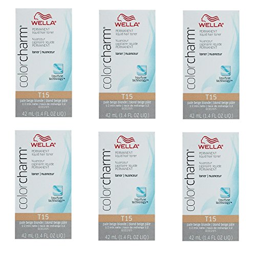 WELLA COLOR CHARM Permanent Liquid PALE BEIGE BLONDE Toner HC-T15 (6 Pack)
