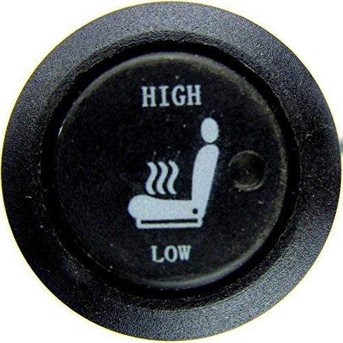 WATERCARBON Universal Round English HI/OFF/LO Switch 1 Wheel Switch Built-in Car Heated Seat Heater Pad Car Seat Warmer Covers Kit Uses Carbon Fiber Premium White heating pad 2 Seats