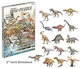 Top Race 3D Puzzle, Dinosaur Puzzle, No Glue, No Scissors, Easy to Assemble 16 Dinosaurs. (91 Pieces)