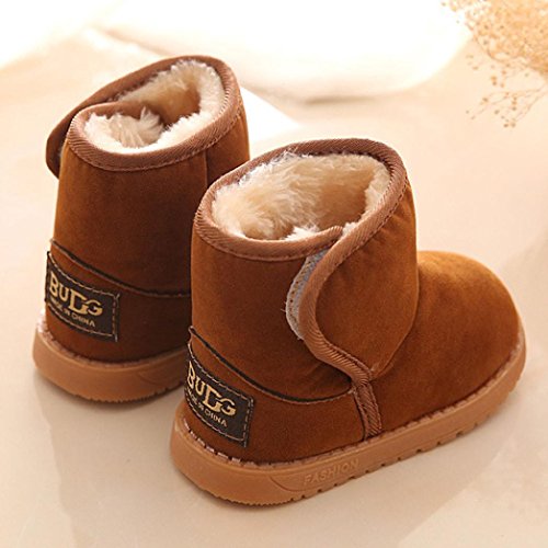 Orangeskycn ❀Child Boots,Snow Boots Kids Winter Baby Style Soft Cotton Boot Warm Shoes 18-24M(22), Brown