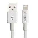 AmazonBasics Lightning to USB A Cable - Apple MFi Certified - White - 6 Feet/1.8 Meters