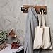 MyGift Burnt Wood Wall Mount Coat Hook Rack and Hat Rack with 3 Hooks Pipe Fixture Design