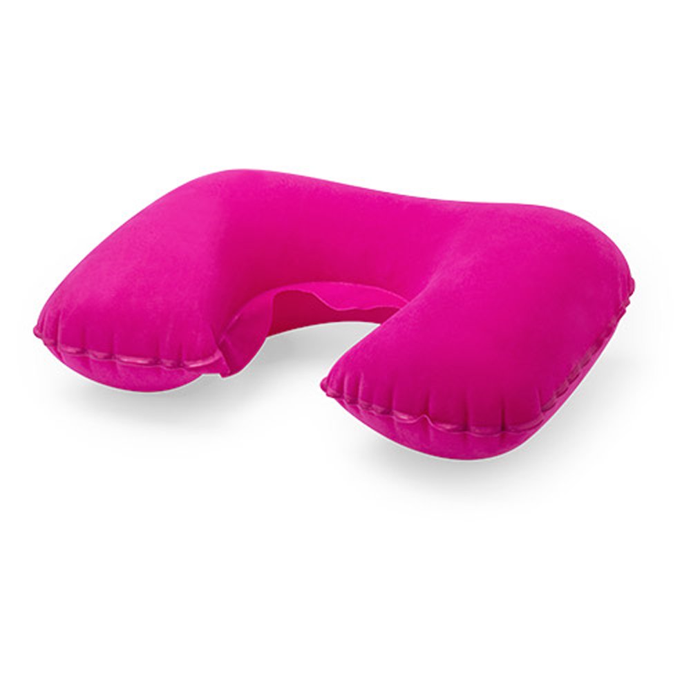 eBuyGB Inflatable Neck Pillow for Travel, Blow Up Compact Portable Head & Neck Support Cushion - Airplane, Car, Train (Pink)