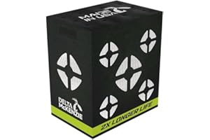 Delta McKenzie Greenline 4-Sided Archery Target - 18"x16"x11" Premium Mo'Foam Block Lasts 2X Longer, Integrated Handles, Made