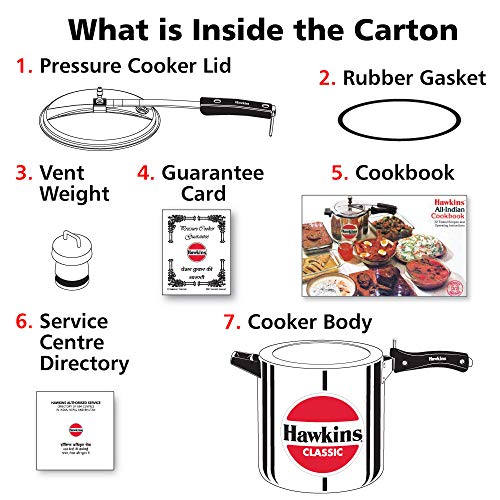 Hawkins Classic 12 L Aluminum Pressure Cooker, Medium, Silver, 12Liter