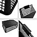 Begale Large Plastic Storage Bins Basket Organizer, Black, Set of 3