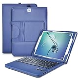 IVSO Keyboard case for Samsung Galaxy Tab S2 9.7 - Ultra-Thin Detachable Wireless Keyboard Stand Case/Cover for Samsung Galaxy Tab S2 9.7 Tablet -with Free Stylus Pen(Blue)