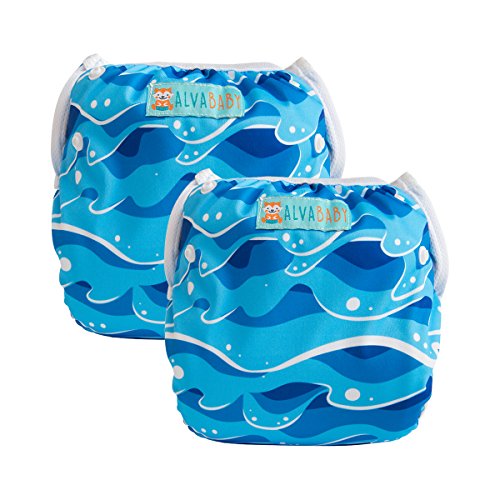Buy ALVABABY Swim Diapers 2pcs Reuseable & Adjustable for Baby Swimming