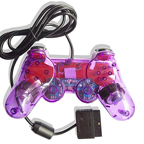 ElementDigital Wired Game Gaming Controller for PS2, Sliver Wired Game Pad Gamepad Console Joypad Controller Joysticks Compatible with PlayStation 2 (PS2 Purple)