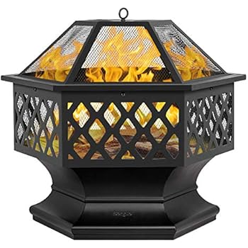 Amazon Com Oteymart 24 Inches Hex Shaped Steel Fire Pit Outdoor